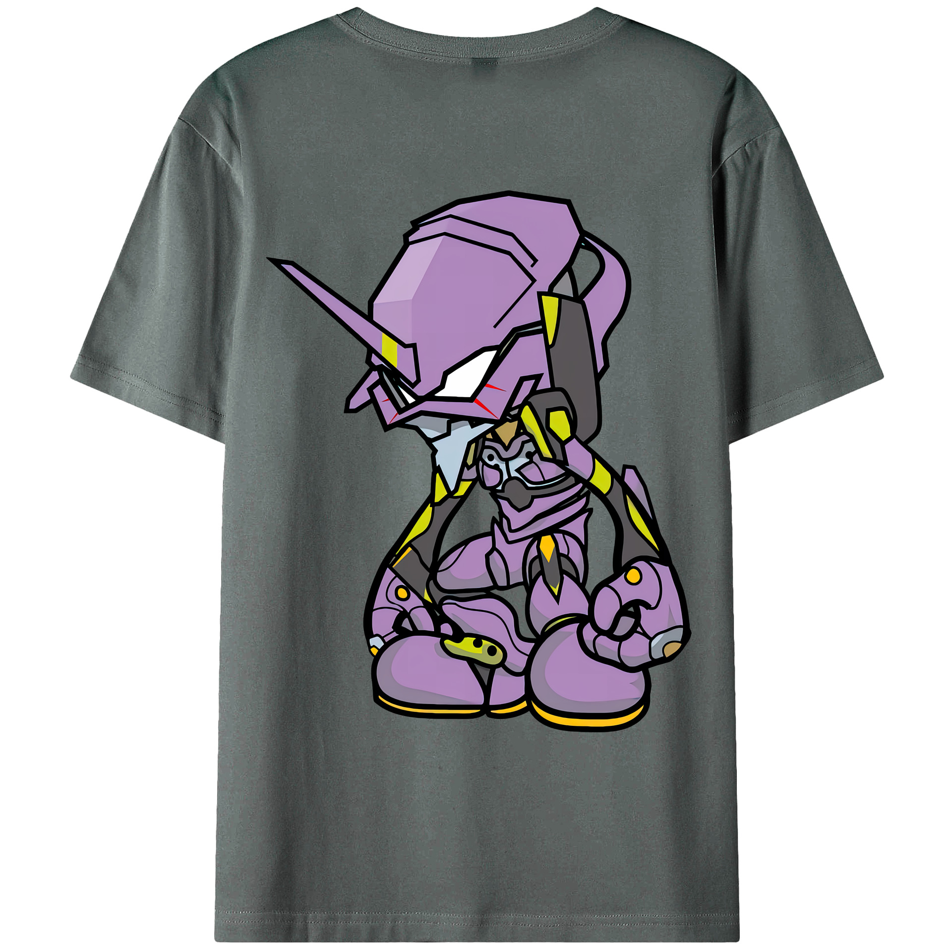 （画像用） EVA 新世紀エヴァンゲリオン 綿100％ メンズ半袖Tシャツ（バックプリント） 通気性